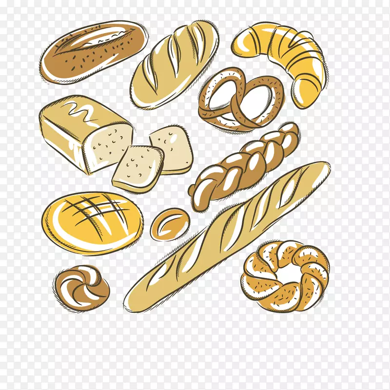 面包夹艺术面包店黑麦面包椒盐卷饼装饰