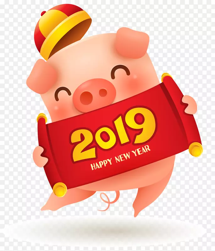 猪图形摄影新年插图
