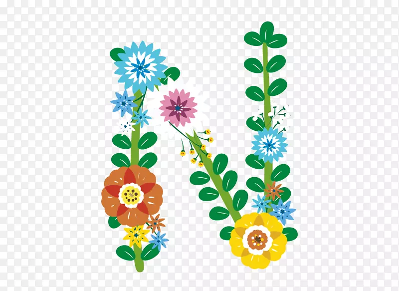 花卉设计字母形象花字母表