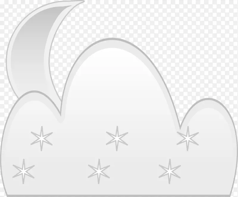 开敞式剪贴画图片电脑图标-月亮和云彩