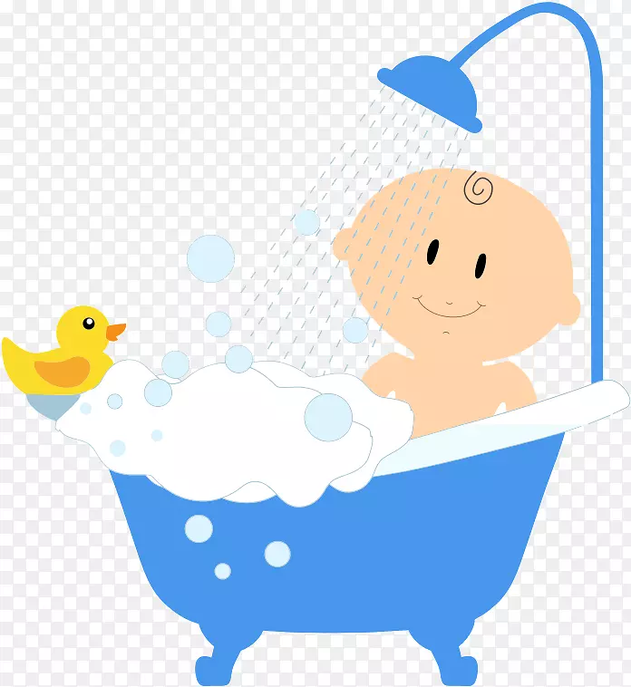剪贴画图形婴儿开放部分图像.浴缸2b