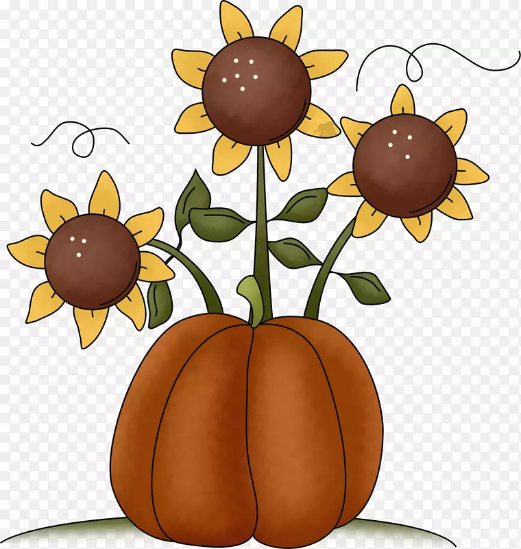 秋季图像的剪贴画感恩节插图-感恩节
