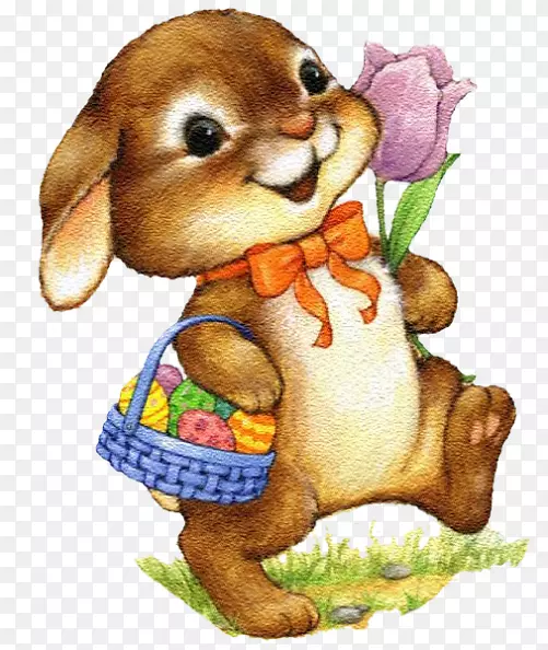 复活节兔子剪贴画节日插画
