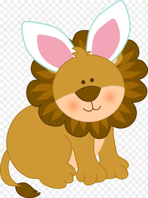 借给-复活节剪贴画狮子复活节兔子宝宝-复活节标签