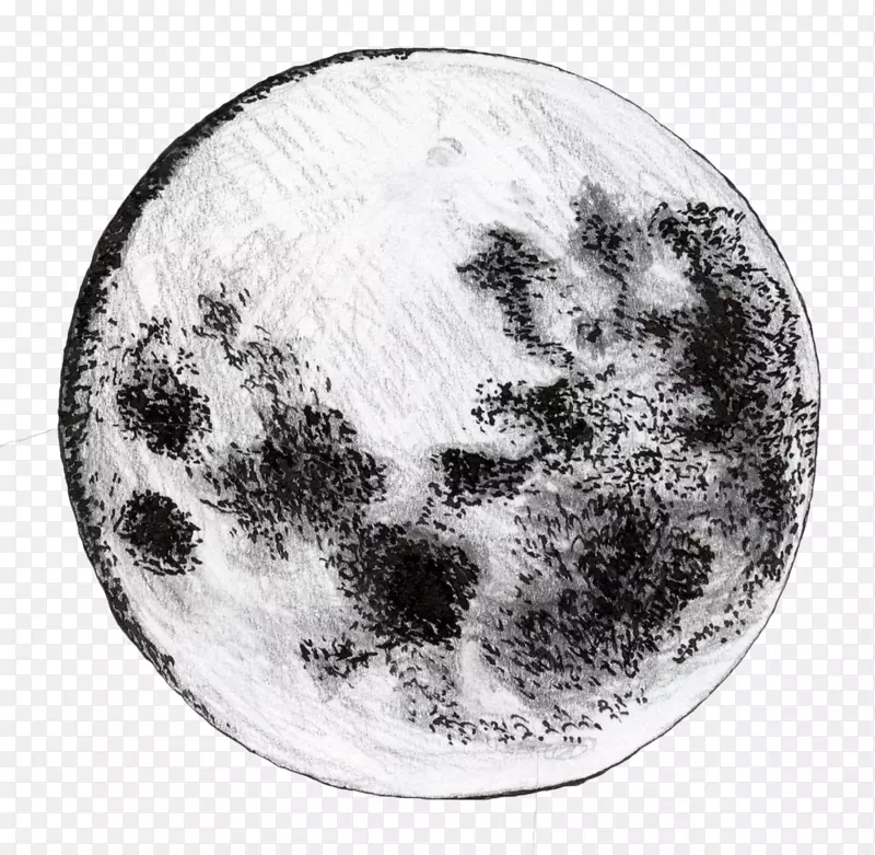 绘画涂鸦素描图像剪辑艺术-月亮