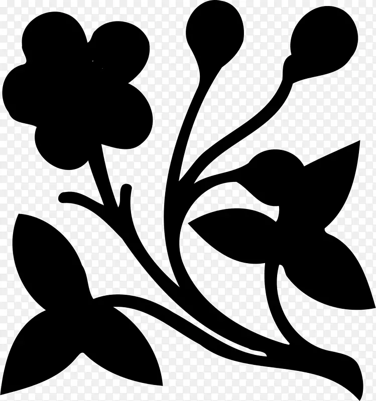 剪贴画叶子图案植物茎轮廓