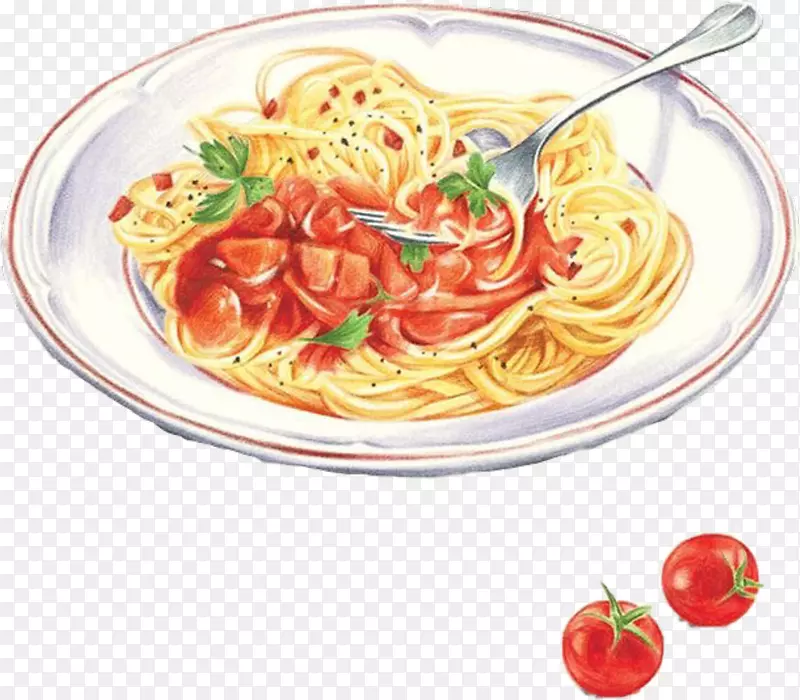意大利菜意大利面小托斯卡纳插图食品绘画