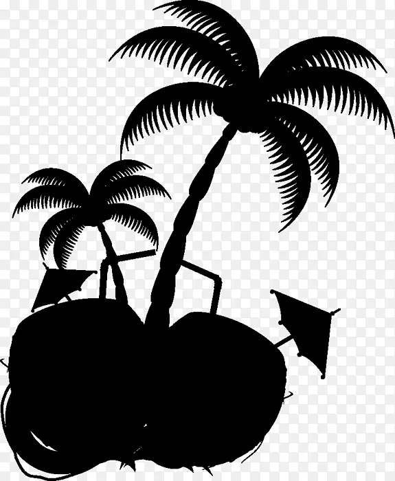 椰子树剪贴画剪影叶