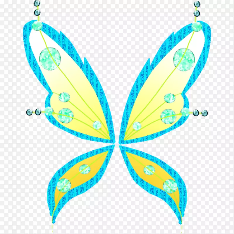 毛茸茸的蝴蝶剪贴画对称人体珠宝系列-Believix徽章