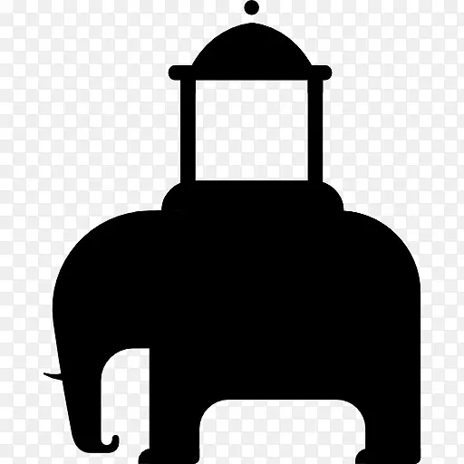 剪影艺术，大象，曼穆斯原始人