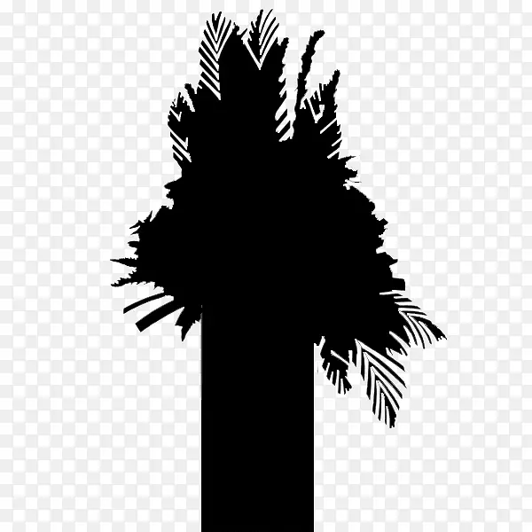 棕榈树字体剪影叶