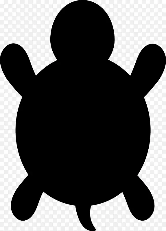 剪贴画黑白-米龟轮廓