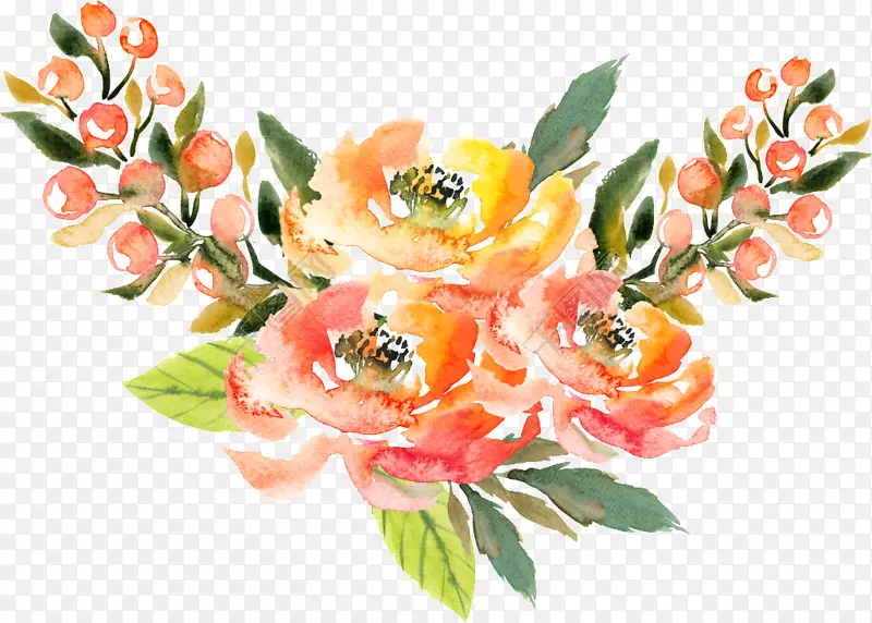 水彩画水彩：花卉png图片水彩画