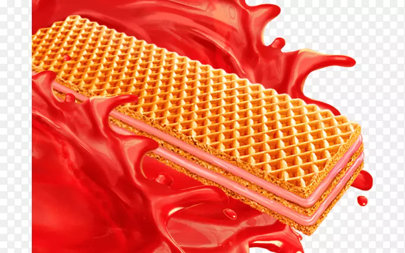 晶片草莓华夫饼动画巧克力-草莓