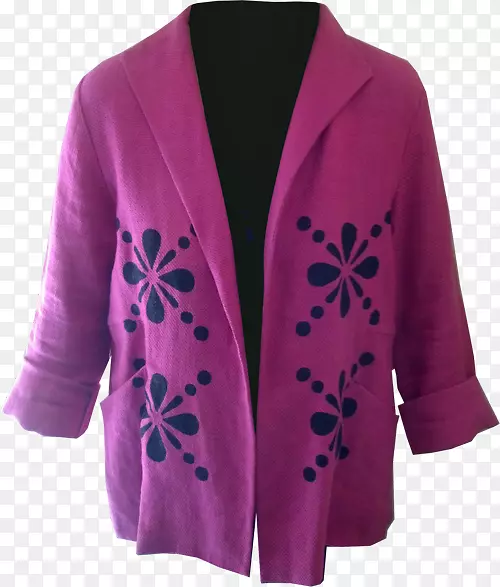 外套袖套紫色羊毛.伯尼娜花纹
