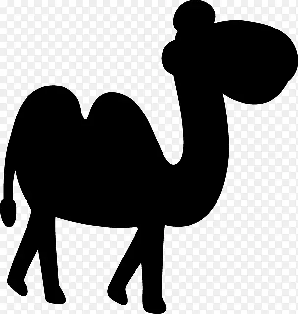 黑白剪贴画鼻子骆驼