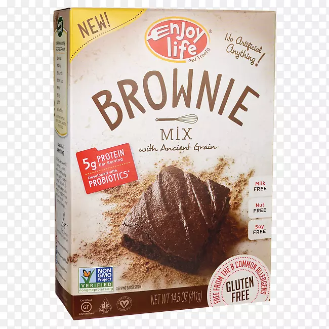享受生活食品巧克力无麸质饮食享受生活软烘焙饼干-布朗尼混合。