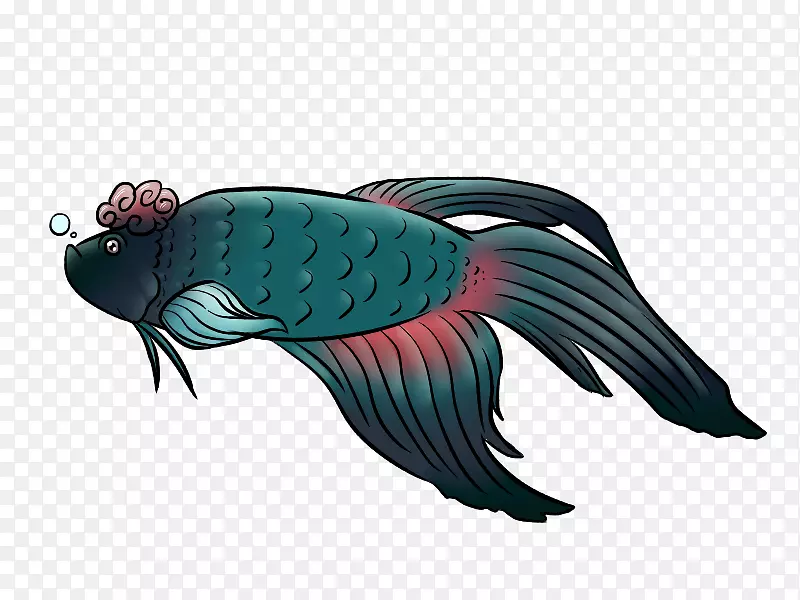 暹罗格斗鱼画插图夹艺术-鱼