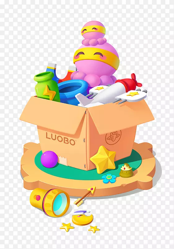 盒玩具图像绘图插图.Brinquedo设计元素