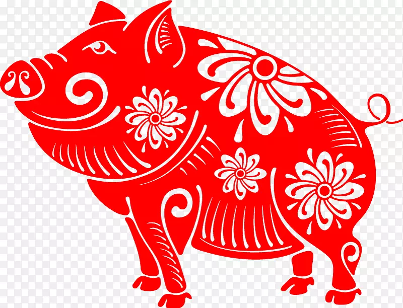 剪纸猪新年剪纸猪