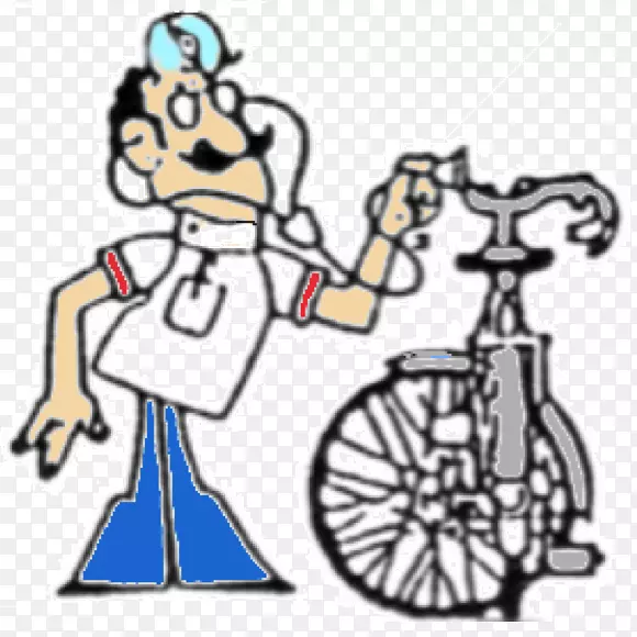 自行车医生卡通剪贴画-自行车