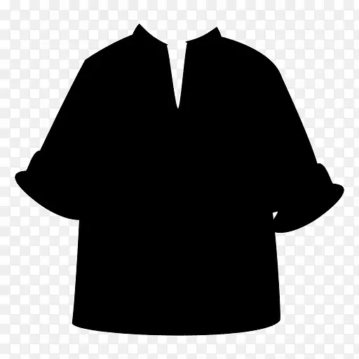 袖子t恤领外套黑白m