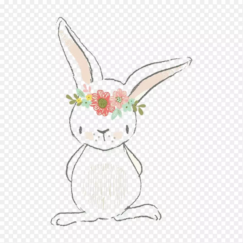 兔水彩画欧洲兔画图标