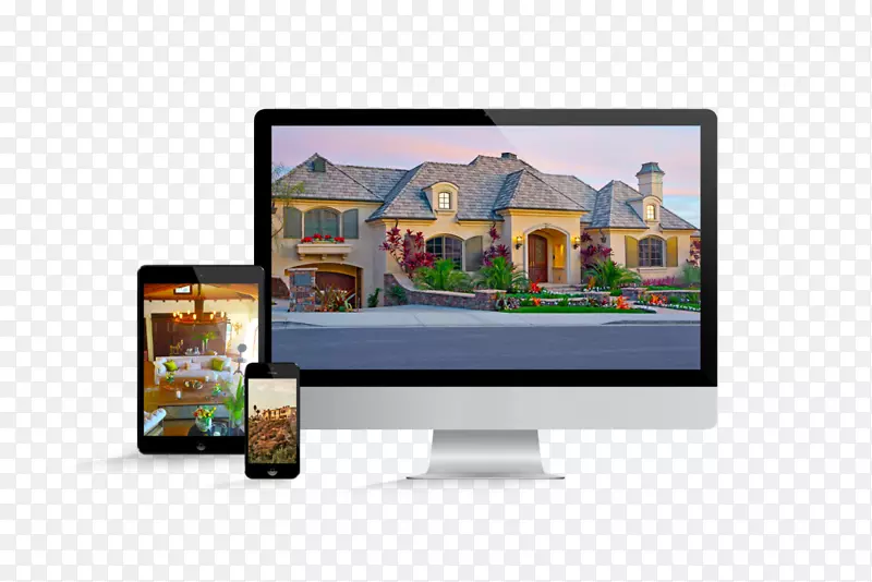 电脑显示器多媒体展示广告网站-美丽的房地产
