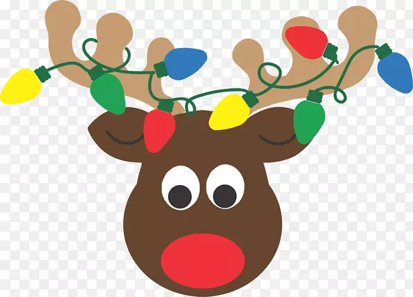 驯鹿剪贴画圣诞图案圣诞彩灯圣诞老人-韦纳装饰品