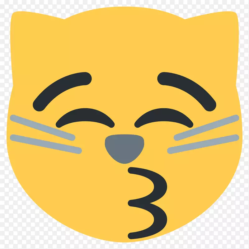 表情符号猫的意思是亲吻微笑-表情符号