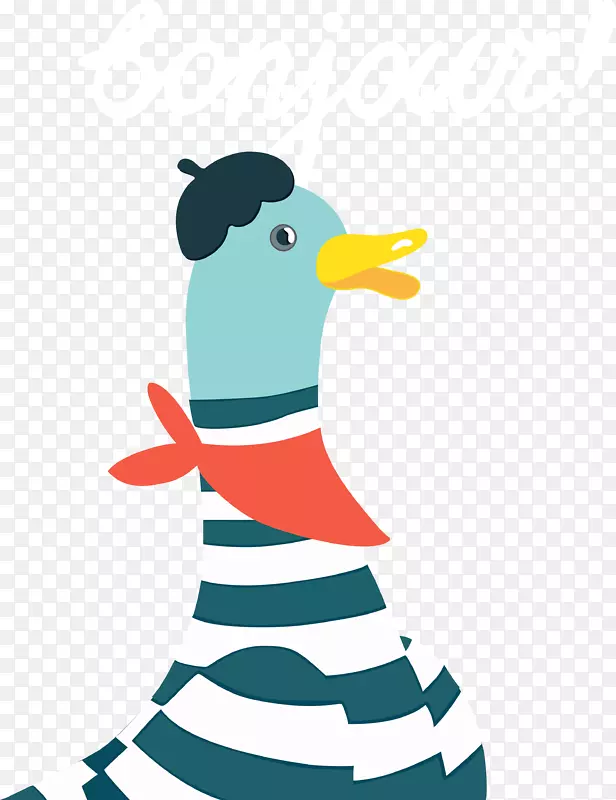 鸭夹艺术插图颈嘴-胼胝体卡通
