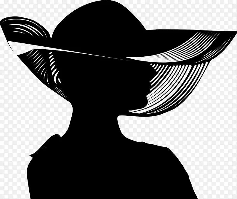 剪影女人戴着帽子形象摄影帽黑色