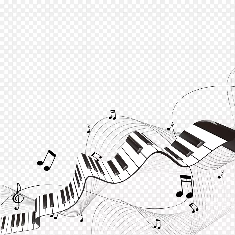 图形钢琴音乐键盘插图-我们的心