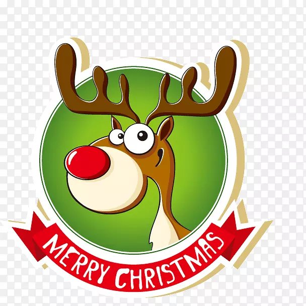 圣诞老人剪贴画图形电脑图标插图-圣诞驼鹿