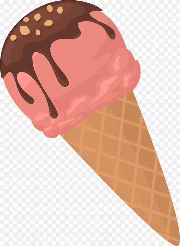 那不勒斯冰淇淋巧克力冰淇淋锥-卡通花生背景