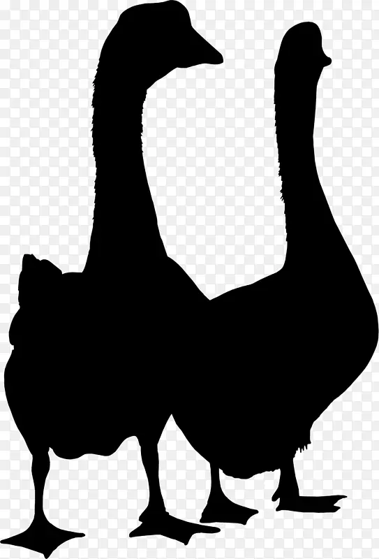 鸭鹅夹艺术动物剪影