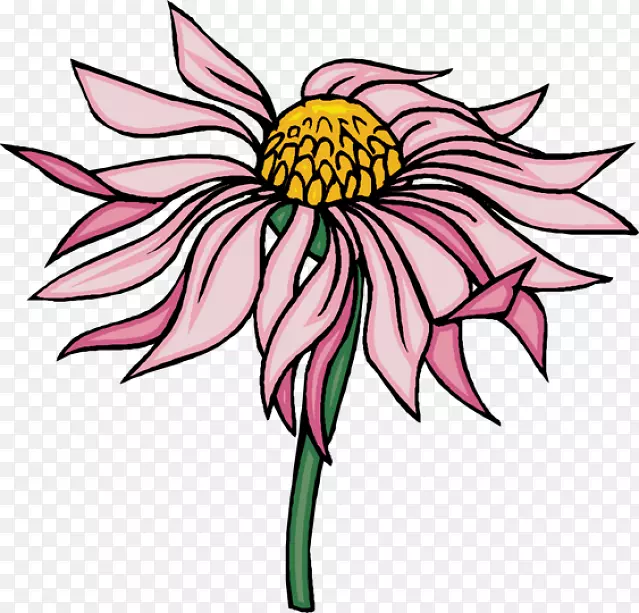 剪贴画花卉设计切花粉红花