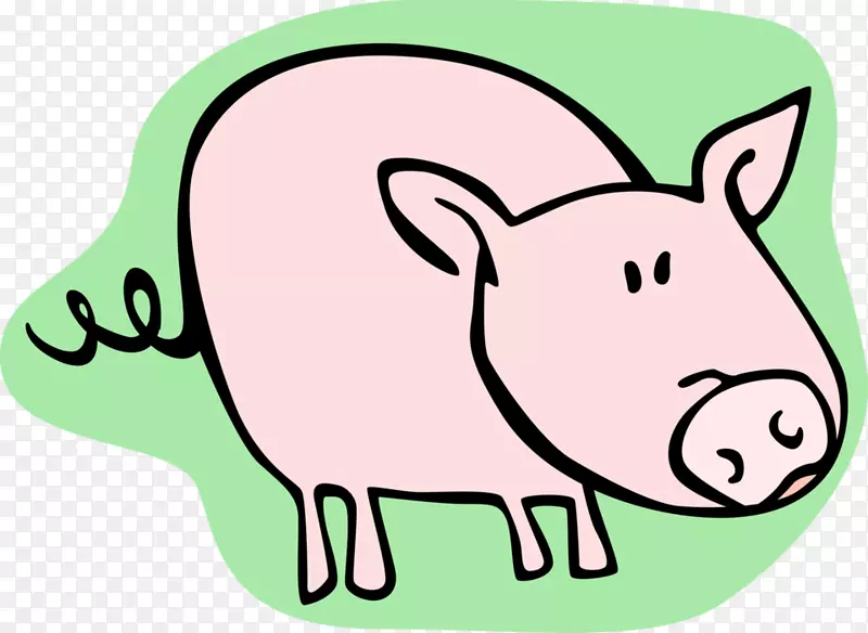 剪贴画家用猪图形插图家畜.卡通猪