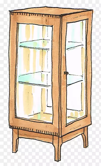 书架柜，家具，橱柜，木玻璃盒