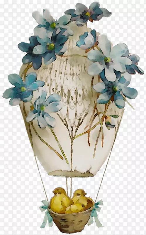 花瓶花设计花复活节明信片