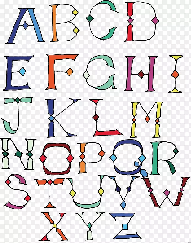 剪贴画字母表绘图字母插画图案
