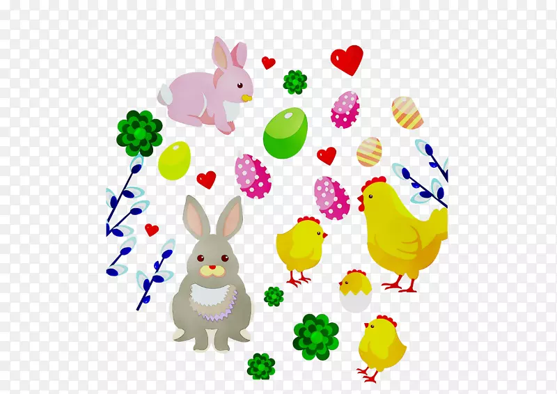 兔子鸡复活节兔子图解画