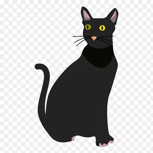 孟买猫黑猫家庭短毛猫插图png图片