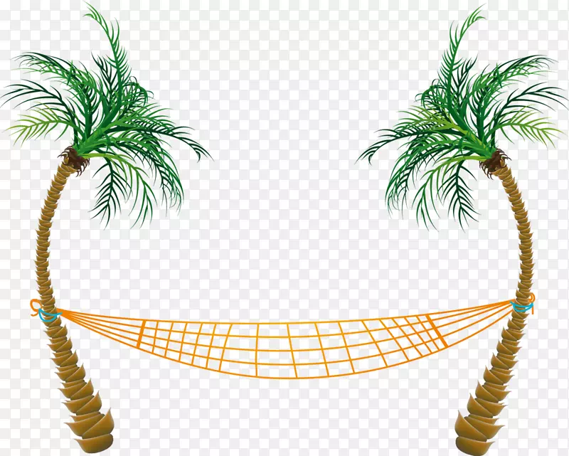 剪贴画棕榈树png图片吊床树