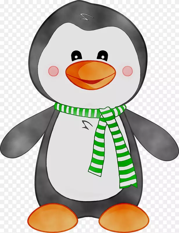 雪画中的企鹅可爱的剪贴画