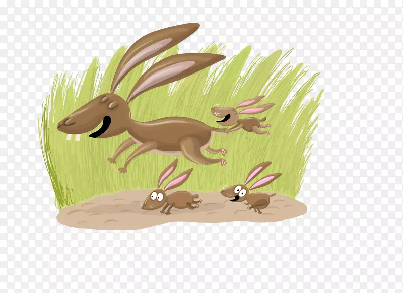兔插图卡通动物-书虫图标