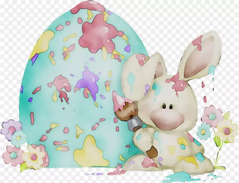 欧洲兔子毛绒玩具和可爱玩具兔子剪贴画