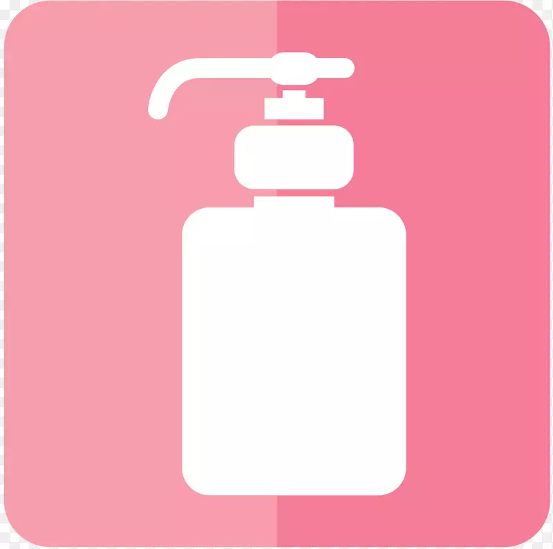 瓶子产品设计粉红m长方形字体