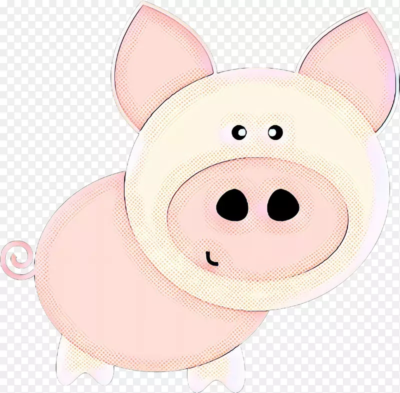 猪卡通食肉动物鼻子粉红色m