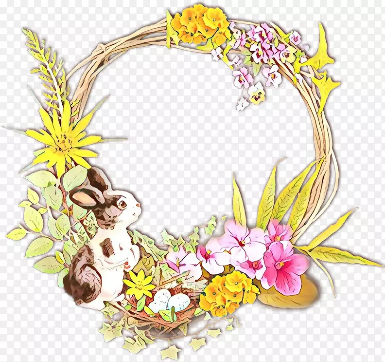花卉设计画框插图复活节